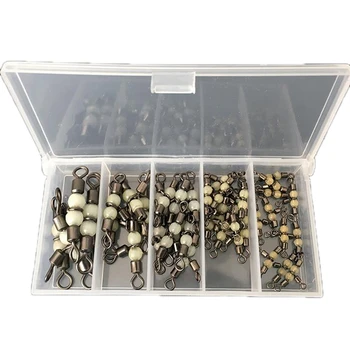 

40 Pcs Fishing Swivel Luminous Swivel Fishing Adapter with Luminous Bead Connector Fishing Accessories