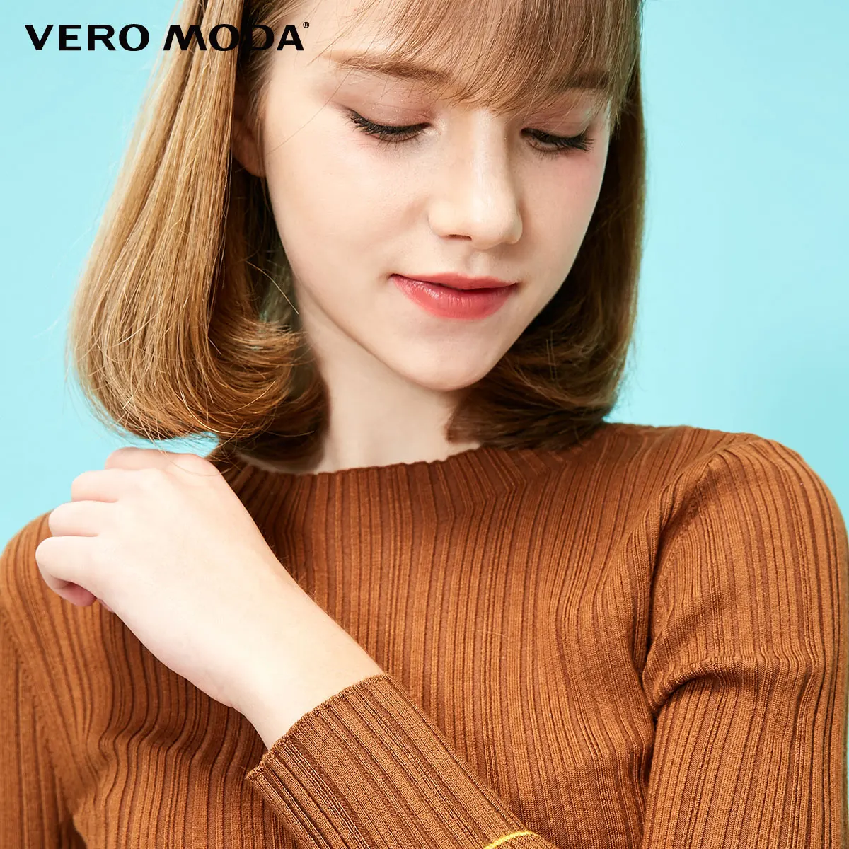 Vero Moda женский облегающий стрейчевый трикотажный свитер в рубчик | 319124525
