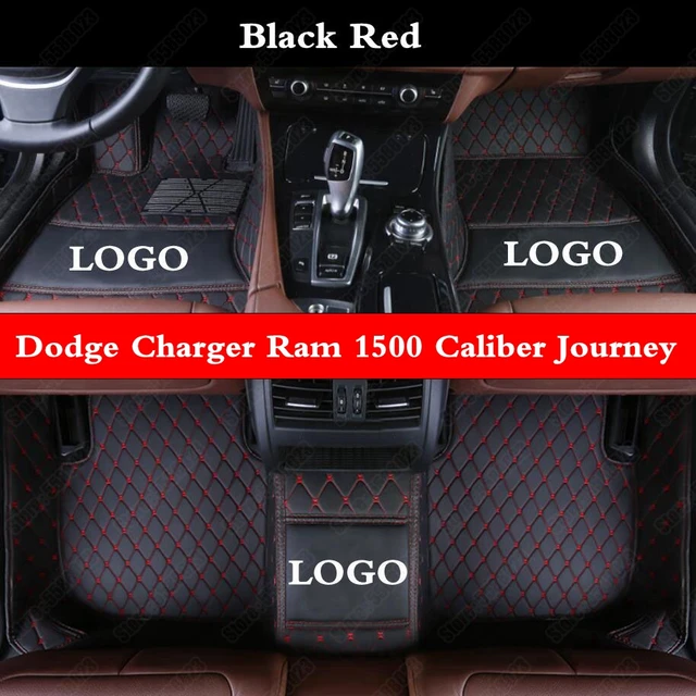 Tapis de Voiture Coffre pour Dodge Challenger ab08 Noir Simili Cuir Velours