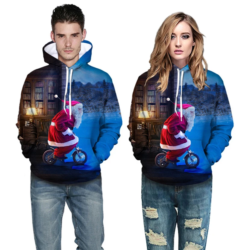 

Autumn men's pullover long-sleeved hoodie 3D digital printing scary ghost baby pattern tide all-match casual hoodie