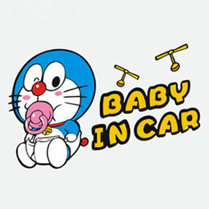 Super Lucu Doraemon Di Mobil Styling 3d Stiker Kartun Bayi Di