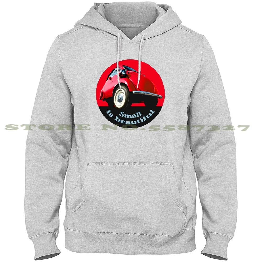 Small Is Beautiful Bubble Car Hoodies Felpa Per Uomo Donna Isetta Bubble Car Microcar 3 Wheeler Red German Car Europe 3