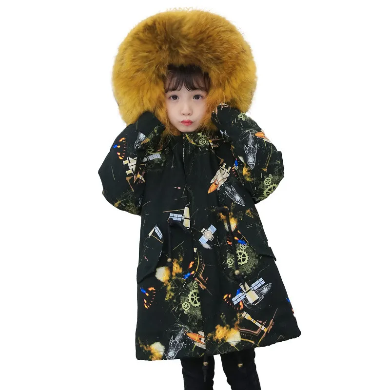 Детское меховое пальто, куртка модное плотное пальто из искусственного меха с граффити для детей от 3 до 16 лет, зимняя меховая куртка для мальчиков и девочек, верхняя одежда
