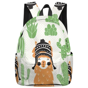 

Cartoon Cute Lama Cactus Alpaca Travel Laptop Backpack Women Men Backpacks School Student Gift Bookbag Casual Hiking Daypack