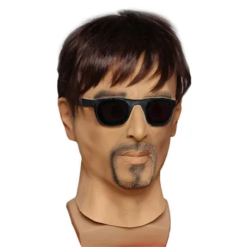 

Realistic Male Halloween Costume Cosplay Props Masquerade Party Latex Face Mask bald-headed Handsome Man Crossdress Masks Fancy