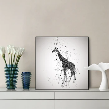 

Canvas Wall Art Giraffe Abstract Decorative Calligraphy Art Wall Pictures for Living Room Posters and Prints Home Decoration