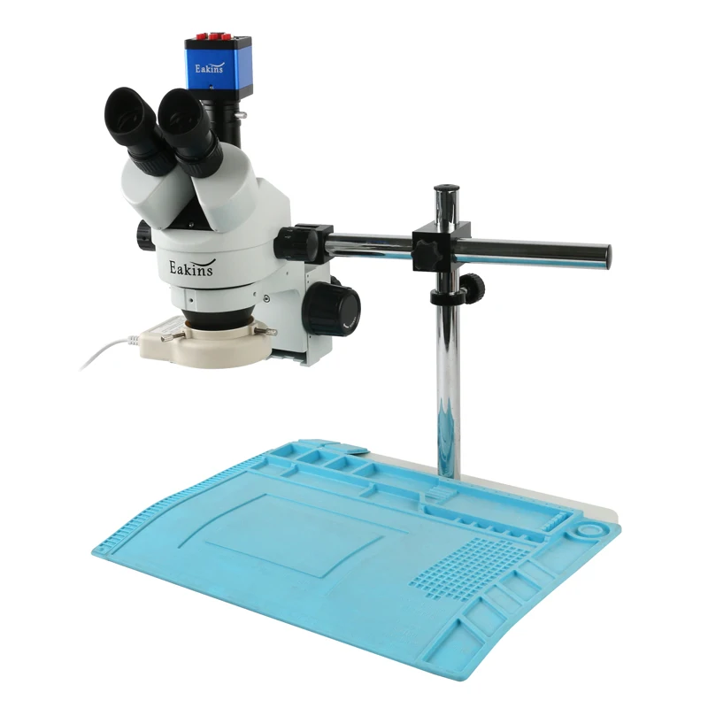  simul-focal Continuous Zoom 3.5X~90X Trinocular Stereo Microscope + HDMI VGA Microscope Camera + 56