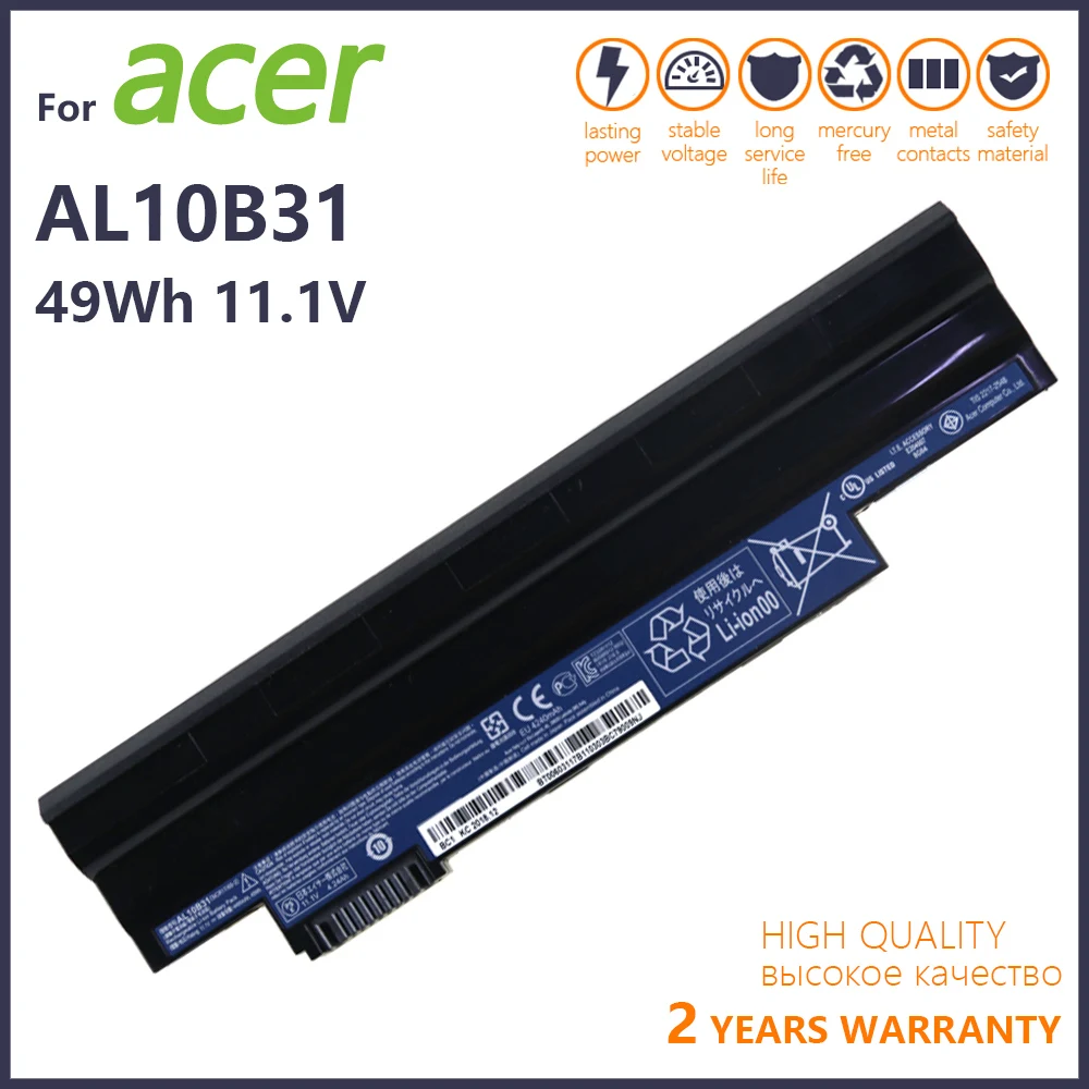 Genuine new AL10B31 Laptop Battery For Acer Aspire 522 D255 722 AOD255