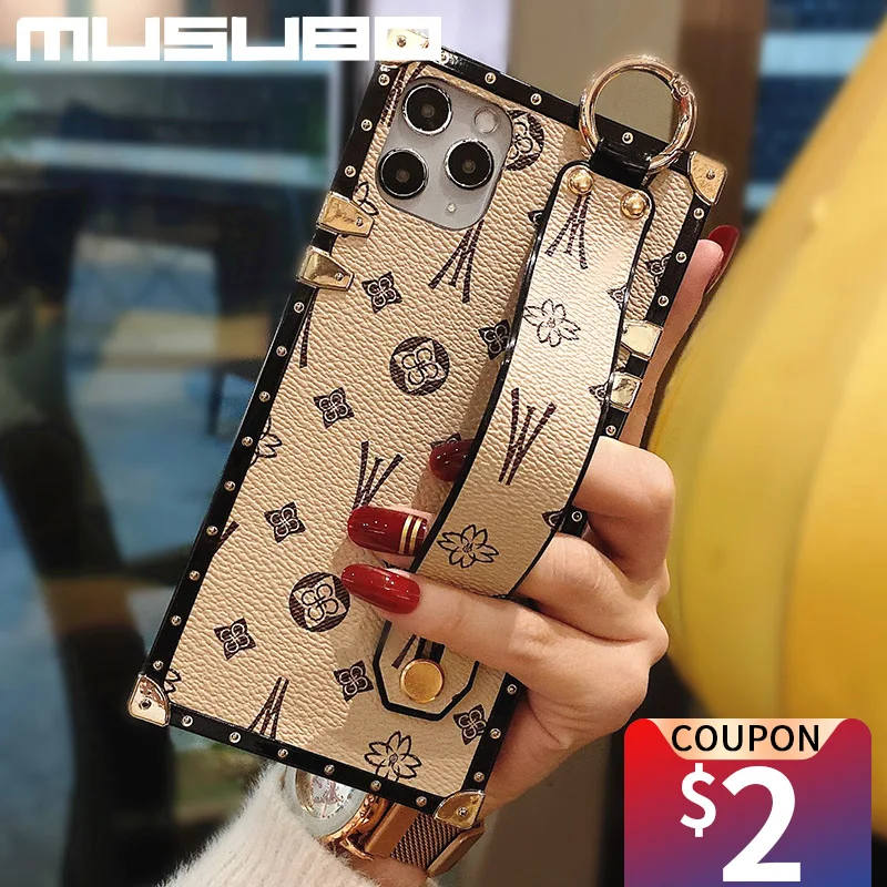 Мягкий Квадратный чехол Musubo для IPhone 11 12 Pro Max XS XR X 8 7 Plus SE 2020 | Мобильные телефоны и