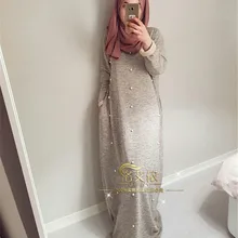 Lr90 стиль, повседневное мусульманское платье с жемчужинами, мусульманское платье с жемчужинами, халат в стиле Аллы