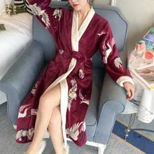 Свободные персональные сгущенные ночные рубашки зимний халат женские пижамы банный фланелевый теплый халат пикантная Пижама женские халаты золотой бархат
