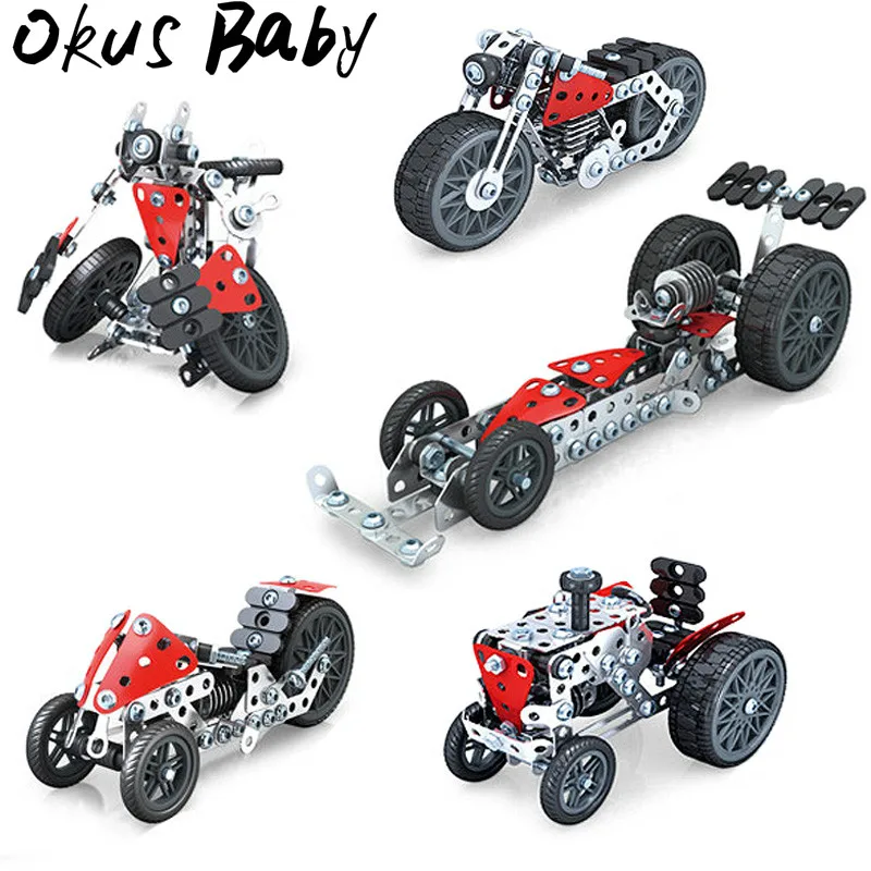 

Brand New 5 In 1 Steel Block Toys Boy Toys 203/PcsBricks Building Blocks Sets Education Toys For Children Toys Birthday Gift