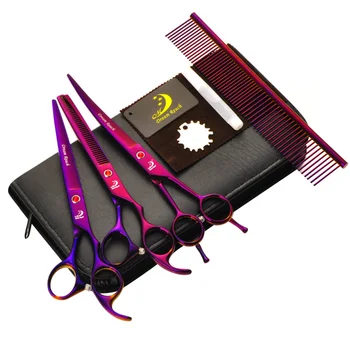 

1 Set 7 Inch Pet Dog Safety Scissors and Comb Grooming Thinning Animal Cutting Scissors Tools Pet Supplies with Storage Bag