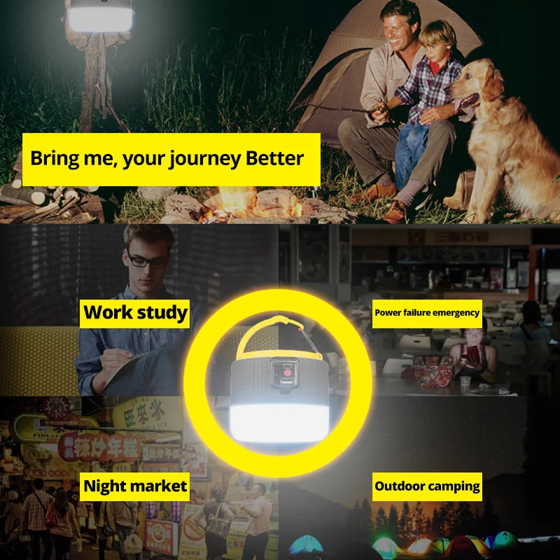 Solar LED Camping Light USB Rechargeable Bulb For Outdoor Tent Lamp Portable Lanterns Emergency Lights For BBQ Hiking Drop ship