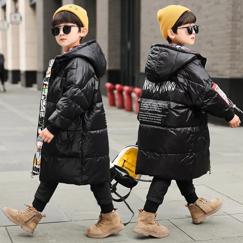 

Boys Winter Parka Down Jacket Girl Warm Outerwear Top Teenage Outfit Children Kids Reversible Coat Children Medium Large Clothes