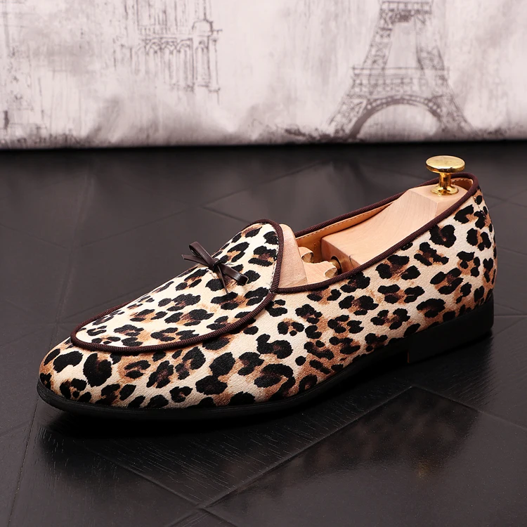 Leather Nightclub Dress | Leopard Print Loafers | Leopard Leather Shoes - Men  Loafers - Aliexpress