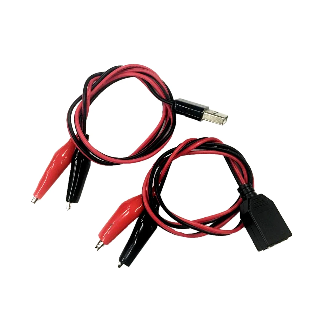 23,5-дюймовый универсальный крокодил тестовые зажимы к USB M/F Соединительный кабель адаптера питания