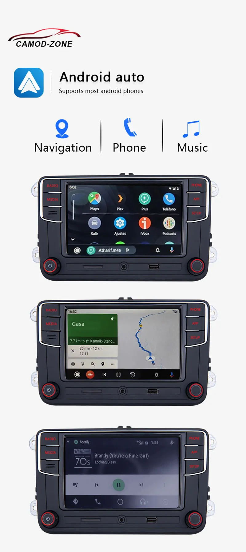 Android Авто Noname RCD330 Plus RCD330G Carplay Автомагнитола MIB 6RD 035 187B для VW Golf 5 6 Jetta MK5 MK6 CC Tiguan Passat Polo