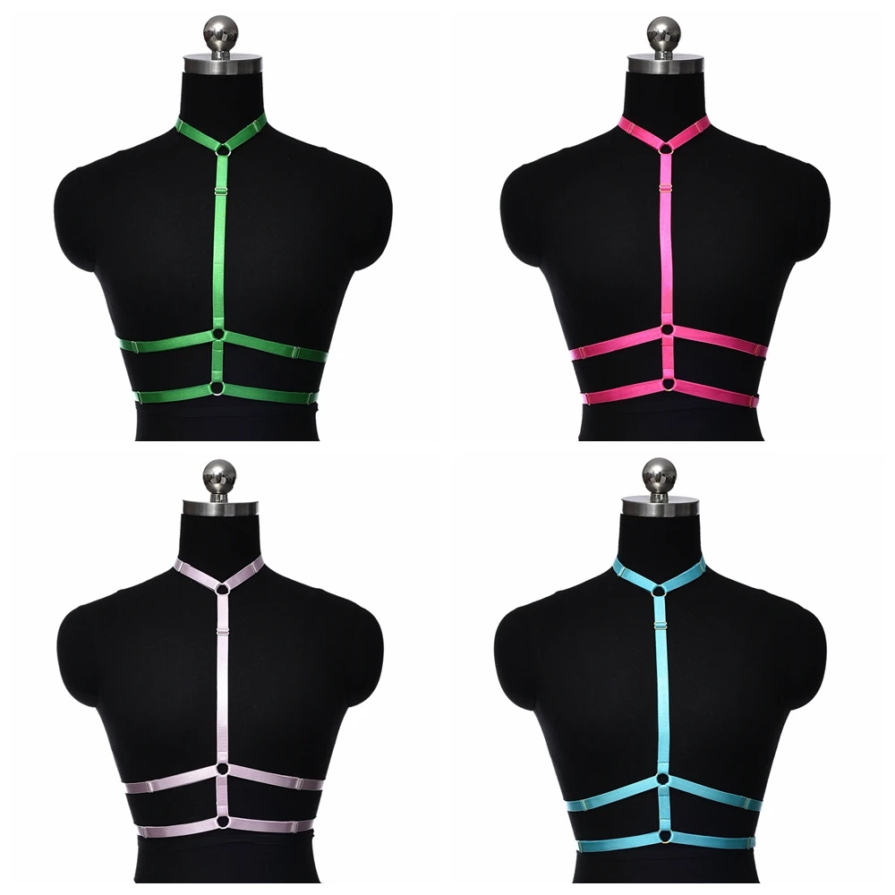 

BONDAGE STRAPPY Women Bra Fetish Adjustable Lingerie Multicolor Hollow Body Harness Cage Sexy Adjust Harajuku Punk Bustier