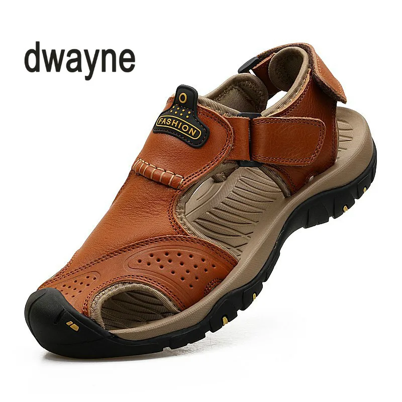 

Genuine Leather Summer Soft Male Sandals Shoes for Men Breathable Light Beach Casual Quality Walking Sandal fgb78