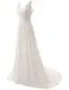 Женское шифоновое платье с кружевной аппликацией, белое платье невесты с открытой спиной, Пляжное свадебное платье, 2022 ► Фото 3/5