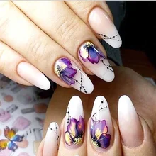 1 шт стикер для ногтей 3D Бабочка Цветы Наклейки для Ногтей переводные наклейки с водой наклейки s татуировки цветочные украшения для красоты