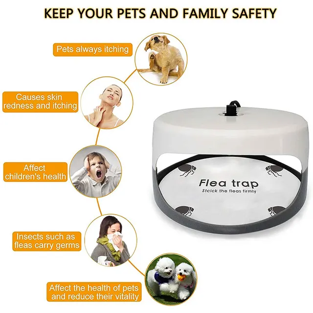 5Db Eldobható Bolhacsorda Matrica Ragadós Kupola Bolha Csapdák Rovarok Gyilkos Kártevőirtó Újratöltés Bolhagák Tárcsák Otthoni/Táborhelyre - Image 4