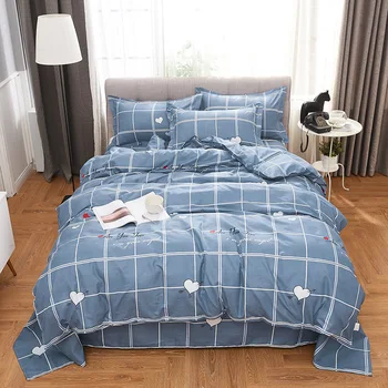 

Nordic Little Lattice Bed Linen Set Sheets Duvet Cover Quilt Cover Pillowcase 4pcs/set Students Kids Bedclothes Bedding Set
