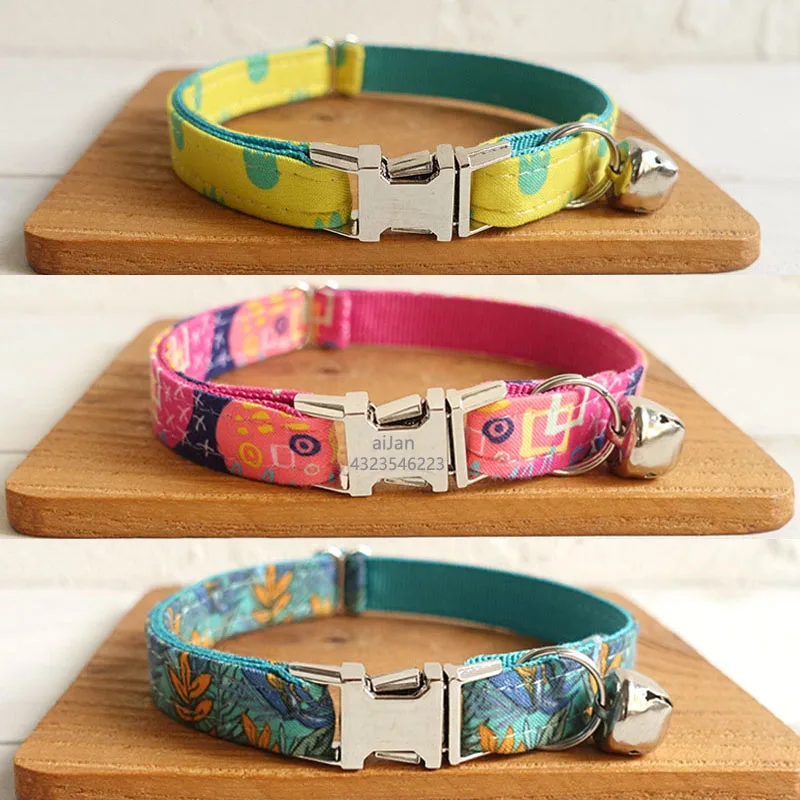 

Personalized Engraved Cat Collar ID Name Custom Puppy Cat Collars with Bell Adjustable Small Dogs Puppy Collar Chihuahua Yorkies