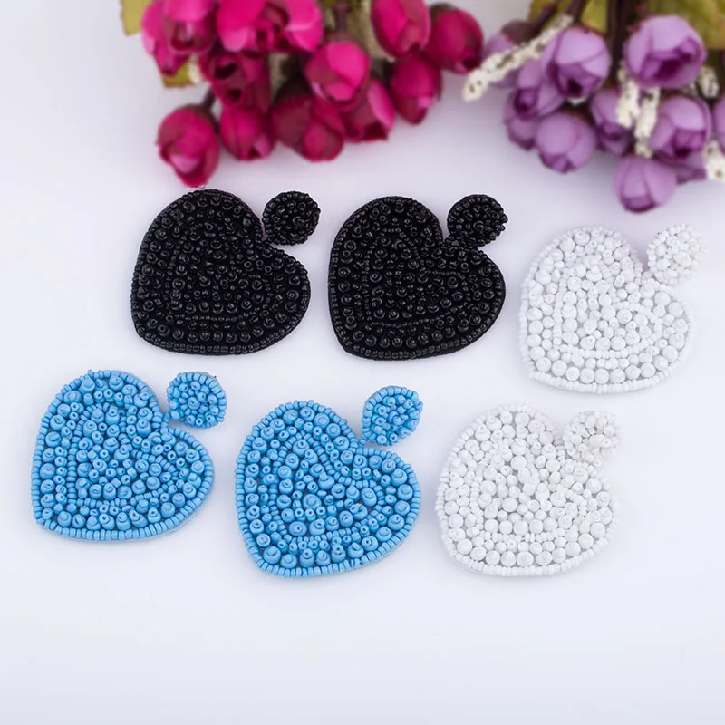 Sehuoran 2019 New Design Oorbellen Boho Simple Handmade Heart Crystal Beads Earrings Statement Wedding Bridal Fashion Jewelry  (7)