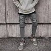 Plus Size Jeans for Men Fashion Knee Hole Stretch Destroyed Frayed Denim Pants Casual Skinny Gray Ripped Jeans Pantalones 4