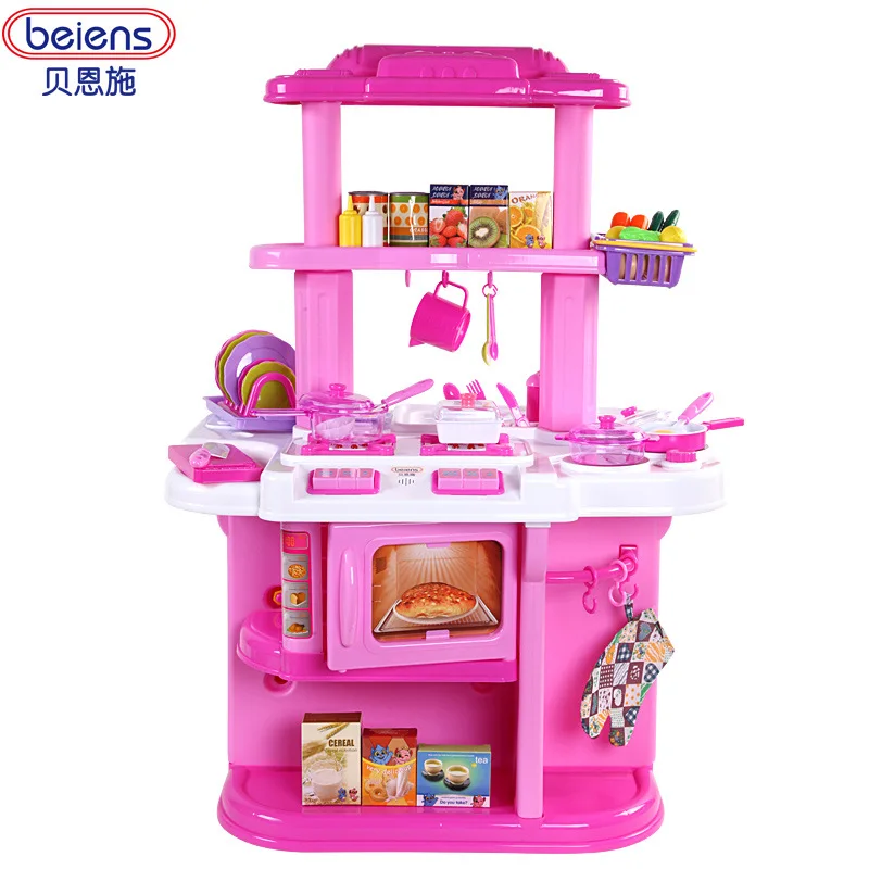  Beiens 6001 New Style Double-Sided And Western Kitchen Set Children Play House Toys Music Lights - 4000267393683