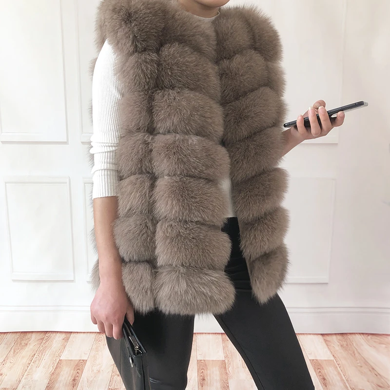 packable down jacket Natural Real Fox Fur Vest Jacket Waistcoat Short sleeveless Vestwoman winter warm Natural Fur Vest Real Fur Jacket Fox Fur Coats puffer coat with hood