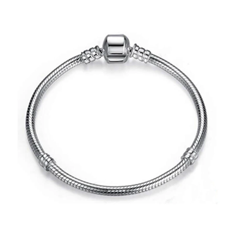 

New Design Snake Chain Charm Bracelet Titanium Steel Basic Bracelets For Fashion Women Men Pan Bead DIY Jewelry