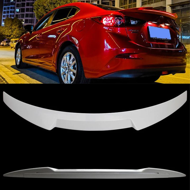 

for Mazda 3 Axela spoiler ABS primer color rear tail box wing Streamer line style tail fin auto parts 4 doors sedan 14 15 16 17