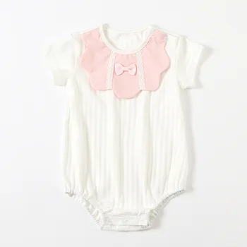 

2020 Summer Baby Girls Flowers with Bow Bodysuits Infant Wear