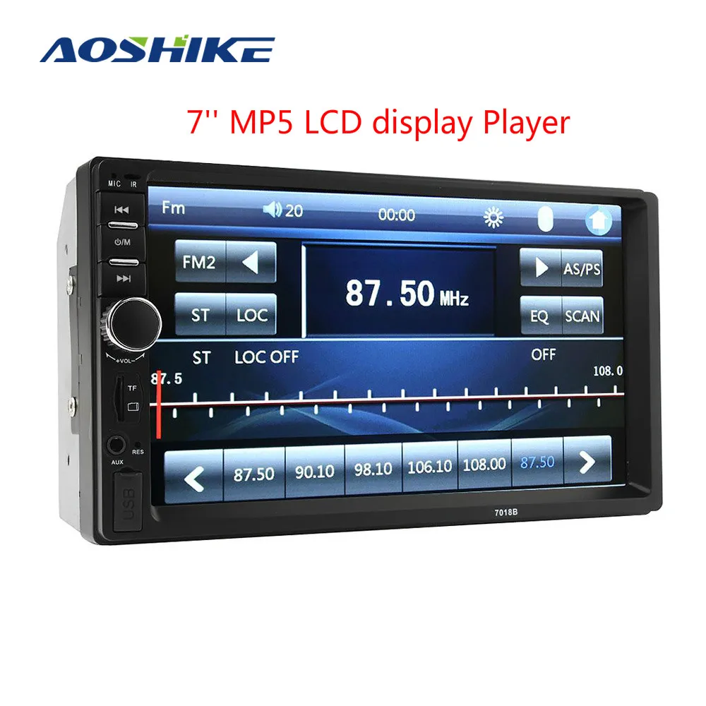 AOSHIKE автомобильный 2 Din MP5 дисплей HD 7 дюймов сенсорный экран двойной слиток Bluetooth FM