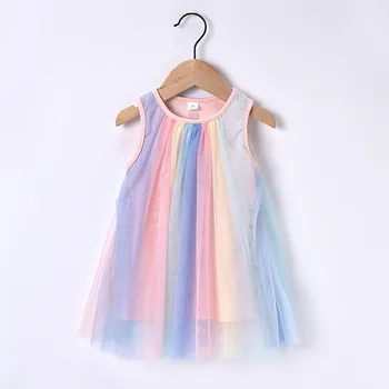 

TELOTUNY dress Toddler Baby Kids Girls Summer frock vintage Sleeveless Rainbow Tulle Princess Dresses baby dress summer 2020MAY5