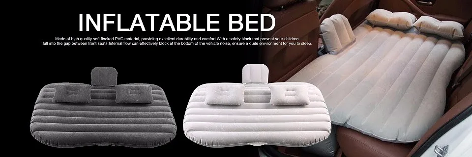 Flocked PVC Back Seat Mattress Airbed for Rest Sleep Travel Camping GOTOTOP Car Inflatable Bed