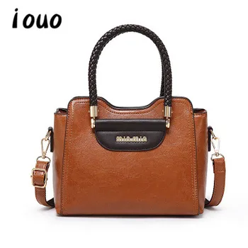 

iouo genuine woman handbag fashion texture female bag tide 2020 new wild retro oil wax leather mother shoulder diagonal bag wove