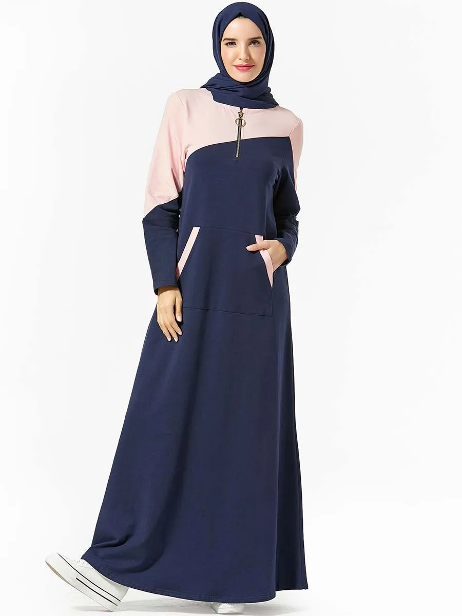 

Embroidery 9303 Purplish Blue Color 9304 Green 9305 Red Sweater Splicing Pocket Dress ( No Including Headscarf )
