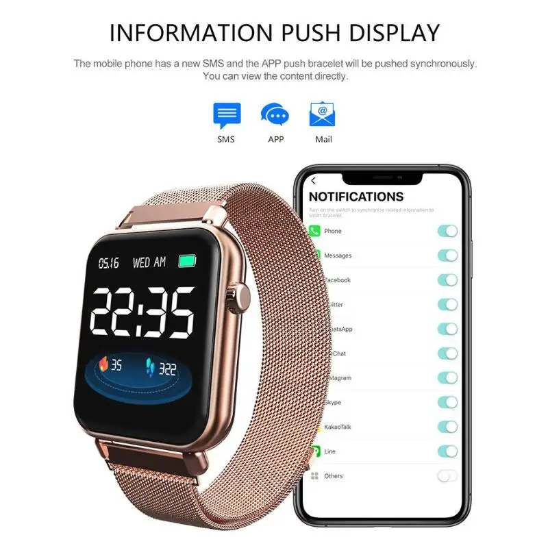 Y6pro Смарт-часы пульсометр кровяное давление IP67 фитнес-часы-трекер