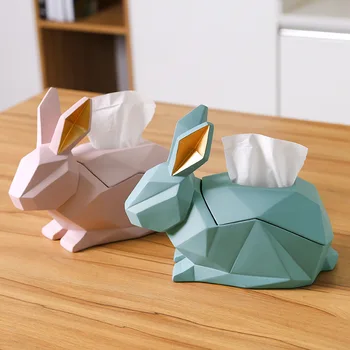 

Nordic geometric rabbit creative paper towel box paper box napkin modern and simple living room furniture desktop receiving box
