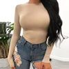 O Neck Long Sleeve Solid White Sexy Bodysuit Women Black Autumn Winter Body Top Streetwear Bodysuits clothing clothes suit 1