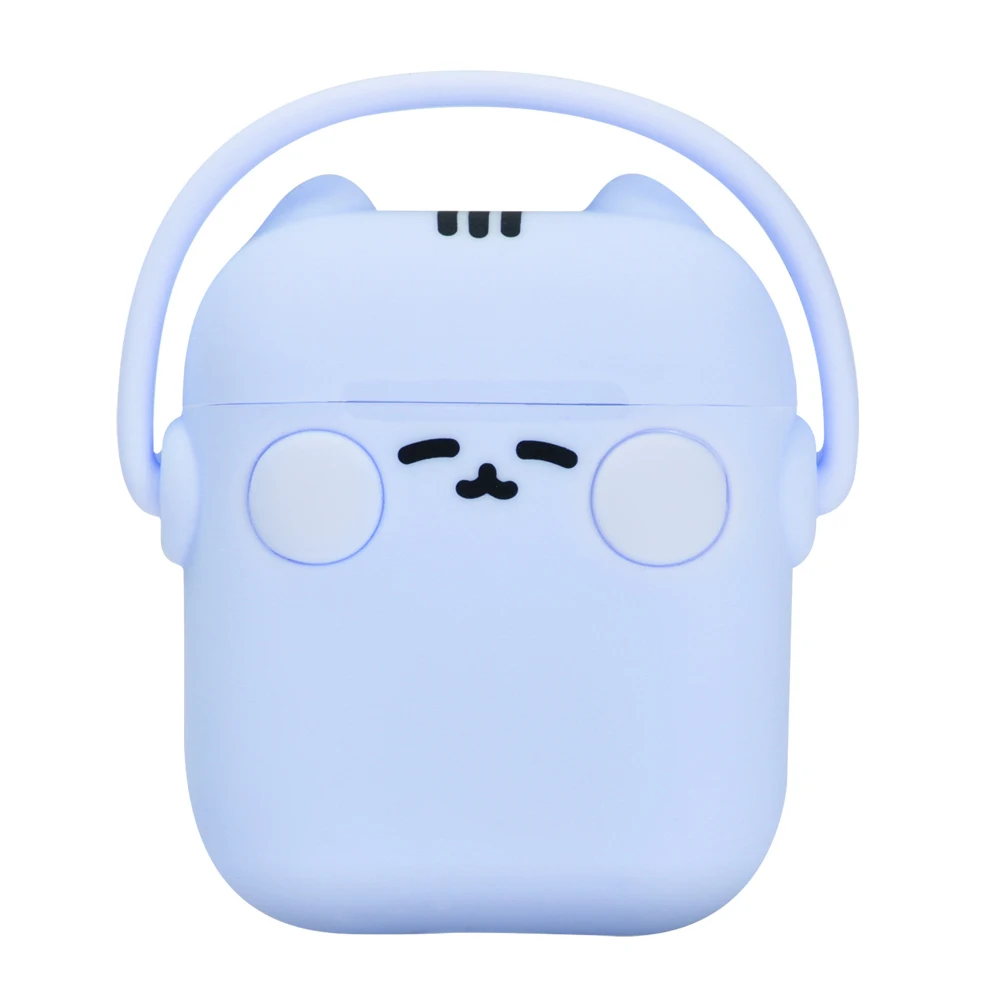 Для Apple Airpods 2 Чехол милый мягкий силиконовый Bluetooth наушники аксессуары защитный чехол для Air pods 1 чехол - Цвет: Синий