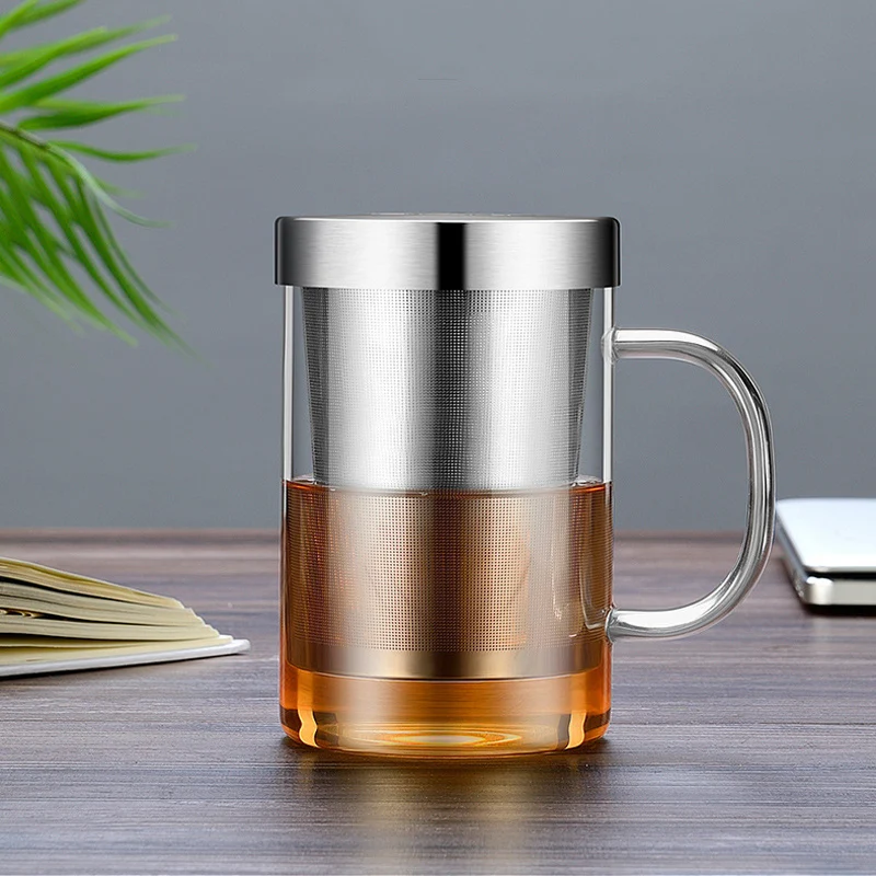500 мл кружка для заварки чая термостойкая кружка из боросиликатного стекла чашка для кофе с молоком необычная стеклянная кружка для чая с заваркой и крышкой