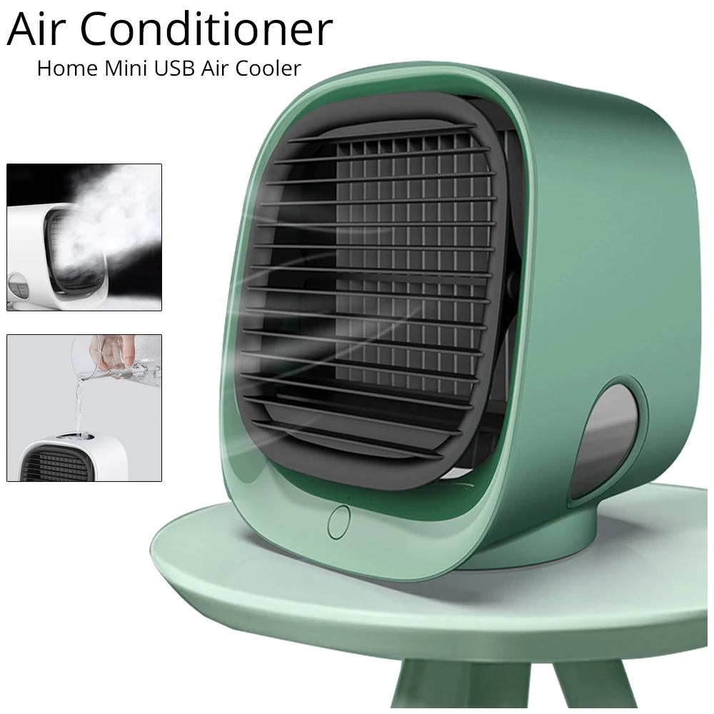 

Mini Portable Air Conditioner Multi-function Humidifier Purifier USB Rechargeable Desktop Air Cooler Fan With Water Tank Home 5V