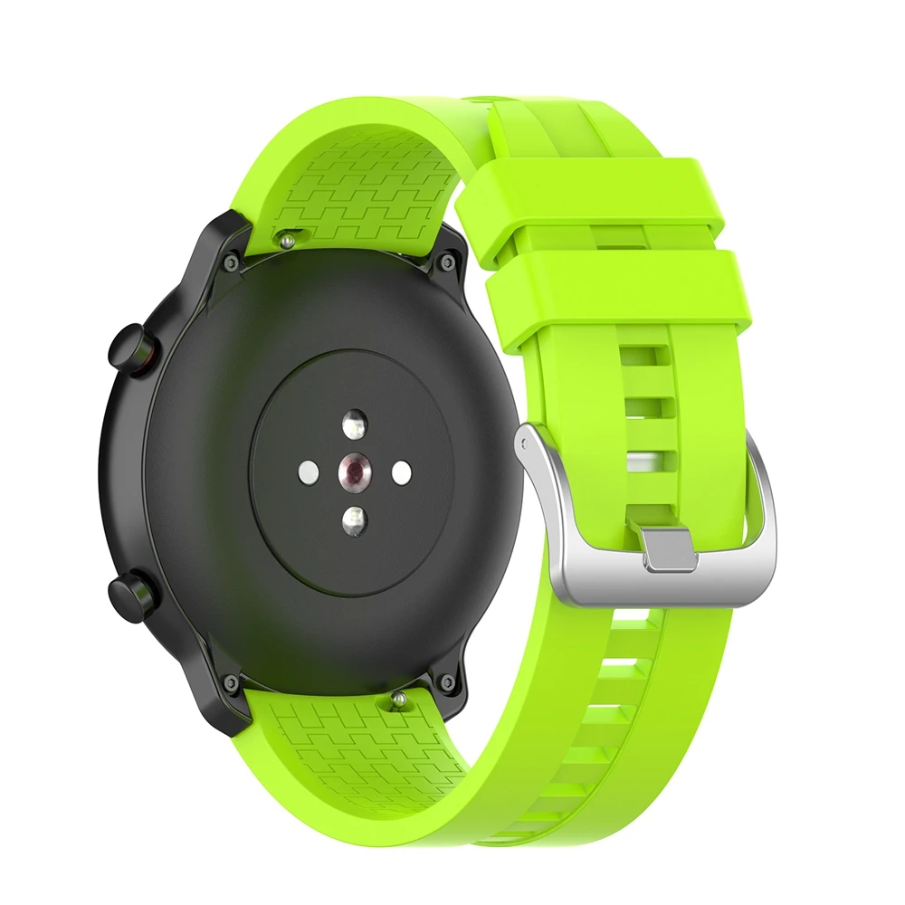 Спортивный силиконовый ремешок для часов Xiaomi Huami Amazfit GTR 47 мм 2 2S ремешок 22 мм браслет для Amazfit bip/Stratos/Pace/GT Active S3 - Цвет: Green