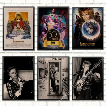 

British rock singer David Bowie Retro Vintage Rock Music Kraft Paper Posters Wall Stickers Cafe Bar Room Decoration Wall Decor/6