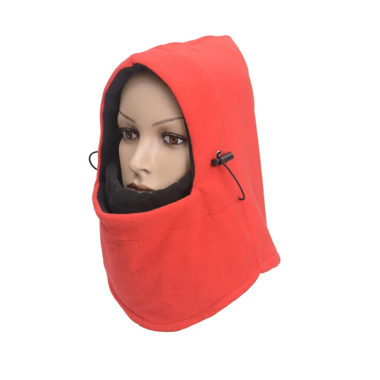 Зимняя Флисовая теплая маска для мужчин и женщин, велосипедная маска, теплая шапка для рыбалки, катания на лыжах, ветрозащитный шейный шарф, Балаклава, шарф - Цвет: Красный